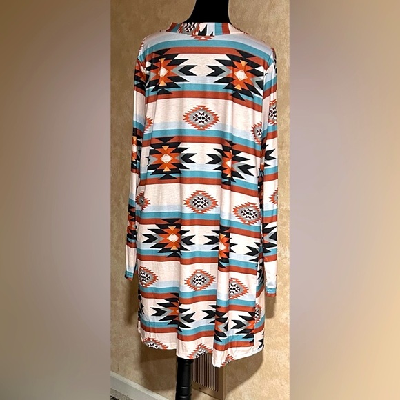 🌵Chic Spring-to-Fall Aztec Tribal Long Shirt - Picture 5 of 11